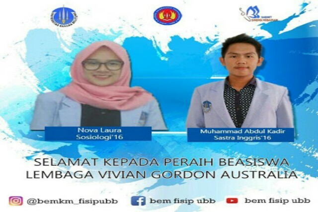 Mahasiswa Bangka Belitung Terima Penghargaan Pendidikan Vivian Gordon Bowden